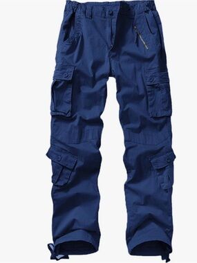 Women’s Blue Cargo Pants - Durable Utility Trousers